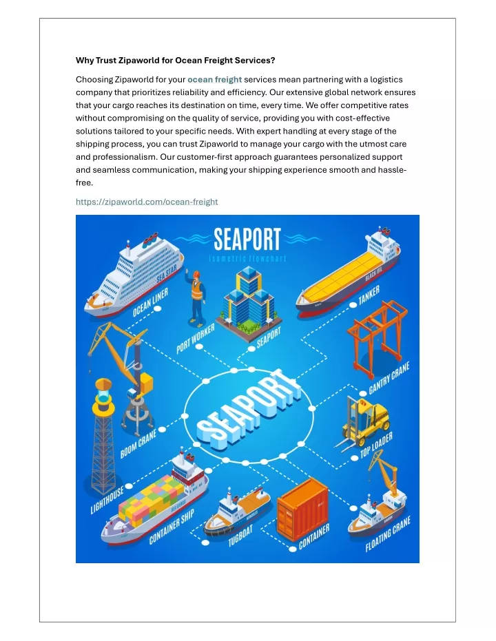 why trust zipaworld for ocean freight services