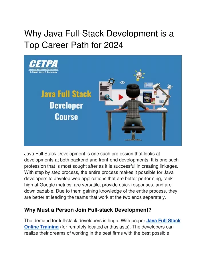 why java full stack development is a top career