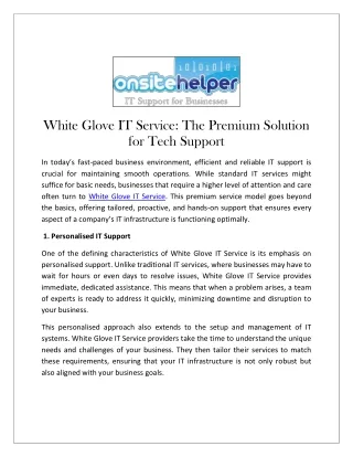 white glove it service the premium solution