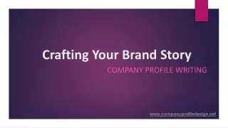 Crafting Your Brand Story| Expert Company Profile Designer