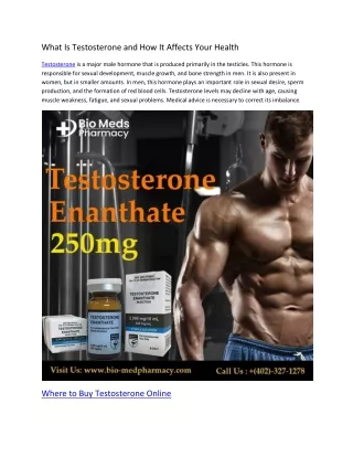 What Is Testosterone and How It Affects Your Health