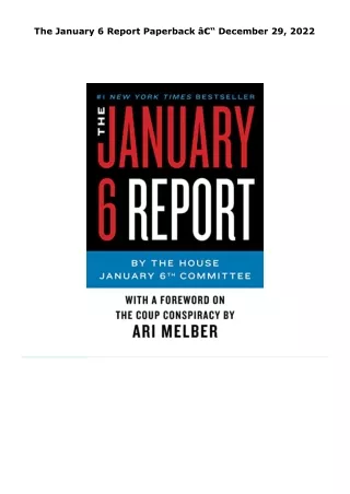 epub download the january 6 report     paperback â€“ december 29, 2022