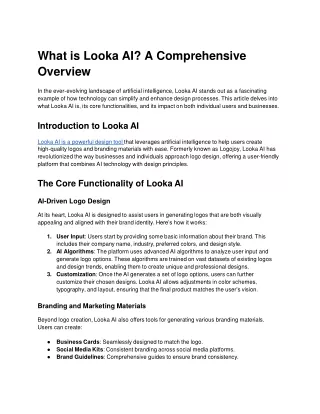 What is Looka AI? A Comprehensive Overview