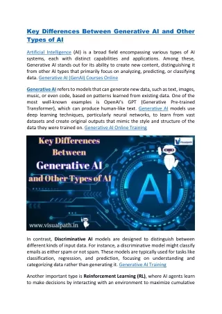 key differences between generative ai and other