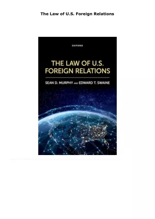 pdf kindle download the law of u.s. foreign relations