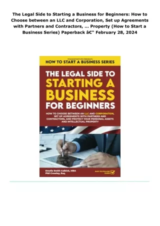 pdf book download the legal side to starting a business for beginners: