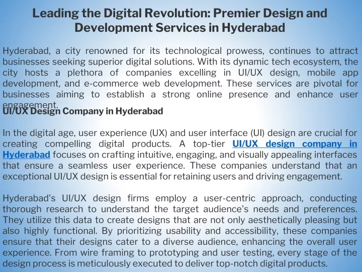 leading the digital revolution premier design