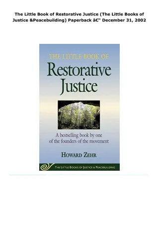pdf kindle download the little book of restorative justice (the little