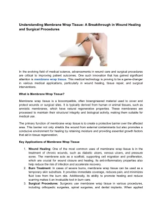 Understanding Membrane Wrap Tissue_ A Breakthrough in Wound Healing and Surgical Procedures