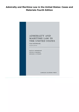 (pdf/download) admiralty and maritime law in the united states: cases