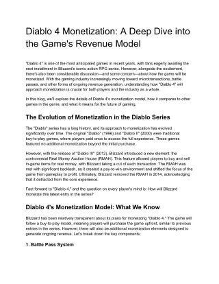 Diablo 4 Monetization_ A Deep Dive into the Game's Revenue Model