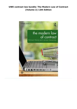epub download uwe contract law bundle: the modern law of contract (vol
