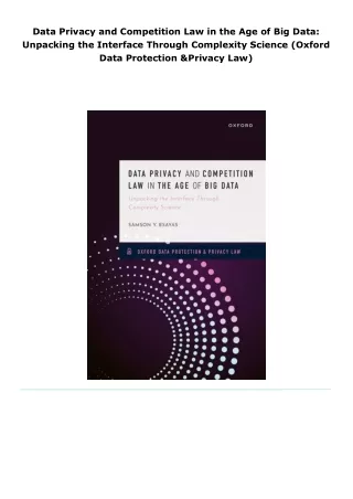 pdf kindle download data privacy and competition law in the age of big
