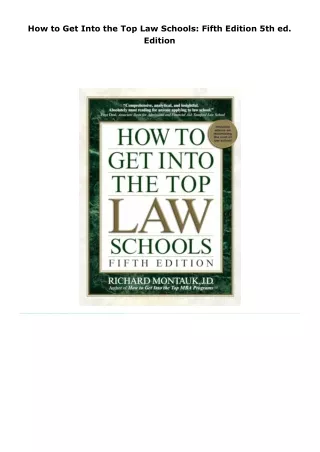 pdf how to get into the top law schools: fifth edition     5th ed. edi
