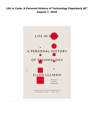 pdf kindle download life in code: a personal history of technology