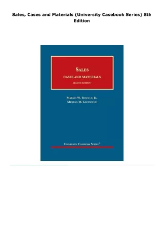 sales cases and materials university casebook