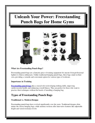 Unleash Your Power Freestanding Punch Bags for Home Gyms
