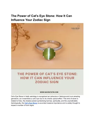 The Power of Cat's Eye Stone_ How It Can Influence Your Zodiac Sign