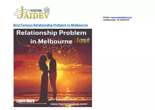 best famous relationship problem in melbourne