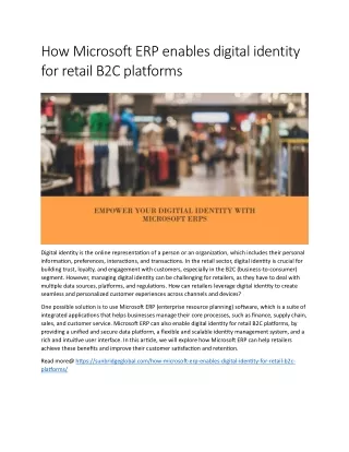 how microsoft erp enables digital identity