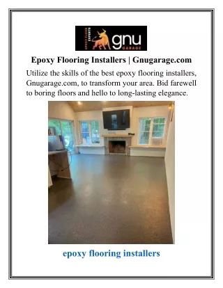 Epoxy Flooring Installers  Gnugarage.com121