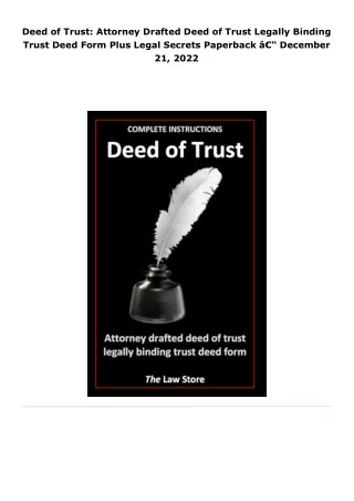 epub download deed of trust: attorney drafted deed of trust legally bi