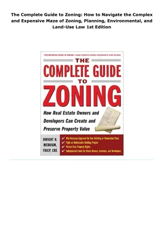 pdf kindle download the complete guide to zoning: how to navigate the