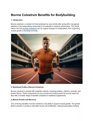 How Bovine Colostrum Can Boost Your Bodybuilding