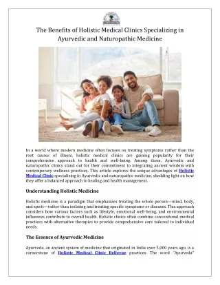 The Benefits of Holistic Medical Clinics Specializing in Ayurvedic and Naturopathic Medicine