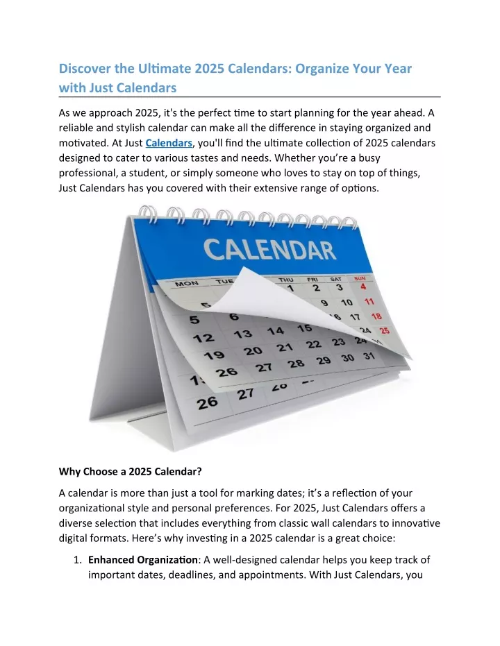 discover the ultimate 2025 calendars organize