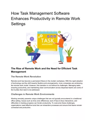 How Task Management Software Enhances Productivity in Remote Work Settings