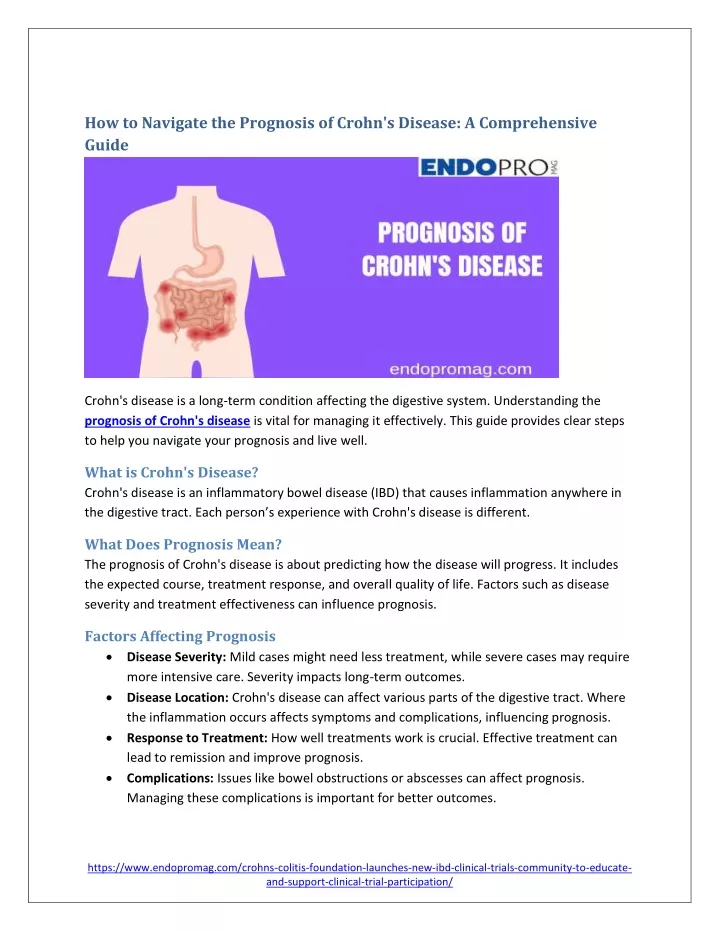 how to navigate the prognosis of crohn s disease