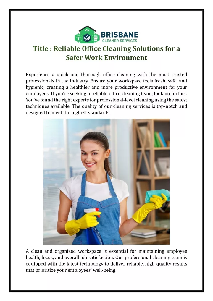 title reliable office cleaning solutions