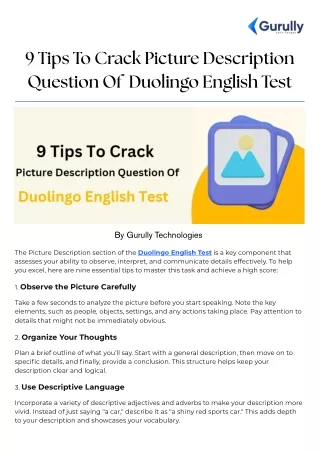 9 Tips To Crack Picture Description Question Of  Duolingo English Test