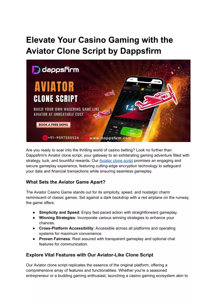 elevate your casino gaming with the aviator clone