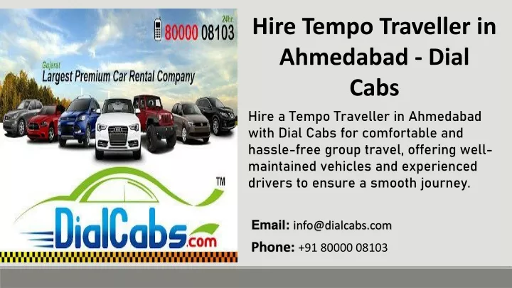 hire tempo traveller in ahmedabad dial cabs