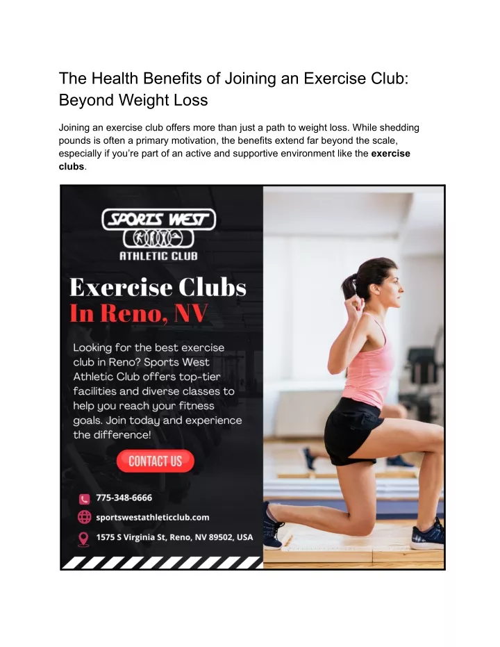 the health benefits of joining an exercise club