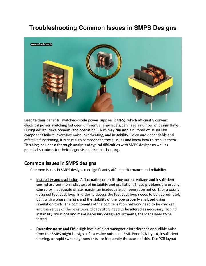 troubleshooting common issues in smps designs