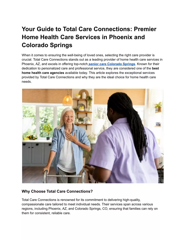 your guide to total care connections premier home