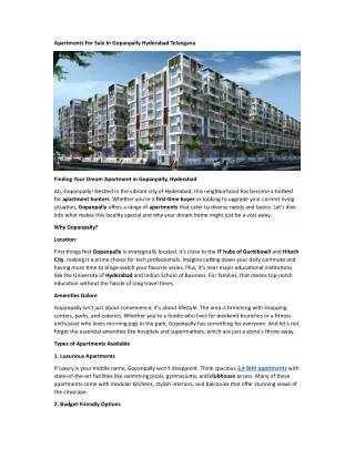 apartments in gopanpally