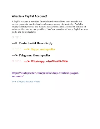 what is a paypal account