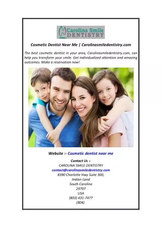 Cosmetic Dentist Near Me  Carolinasmiledentistry.com