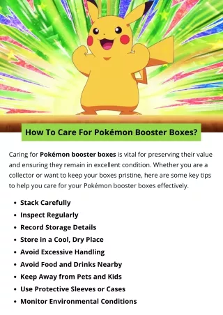How To Care For Pokémon Booster Boxes?
