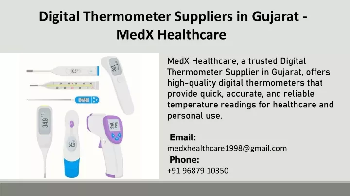 digital thermometer suppliers in gujarat medx