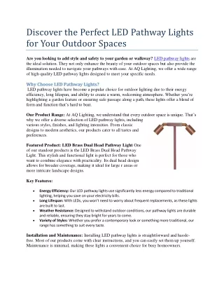 The Perfect LED Pathway Lights for Your Outdoor Spaces