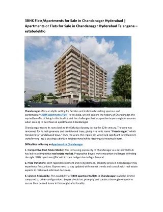 apartments for sale in chandanagar
