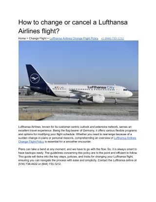 how to change or cancel a lufthansa airlines