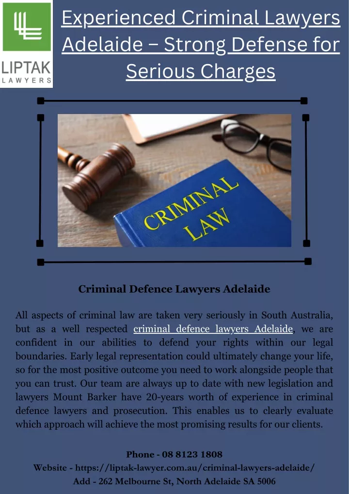 experienced criminal lawyers adelaide strong