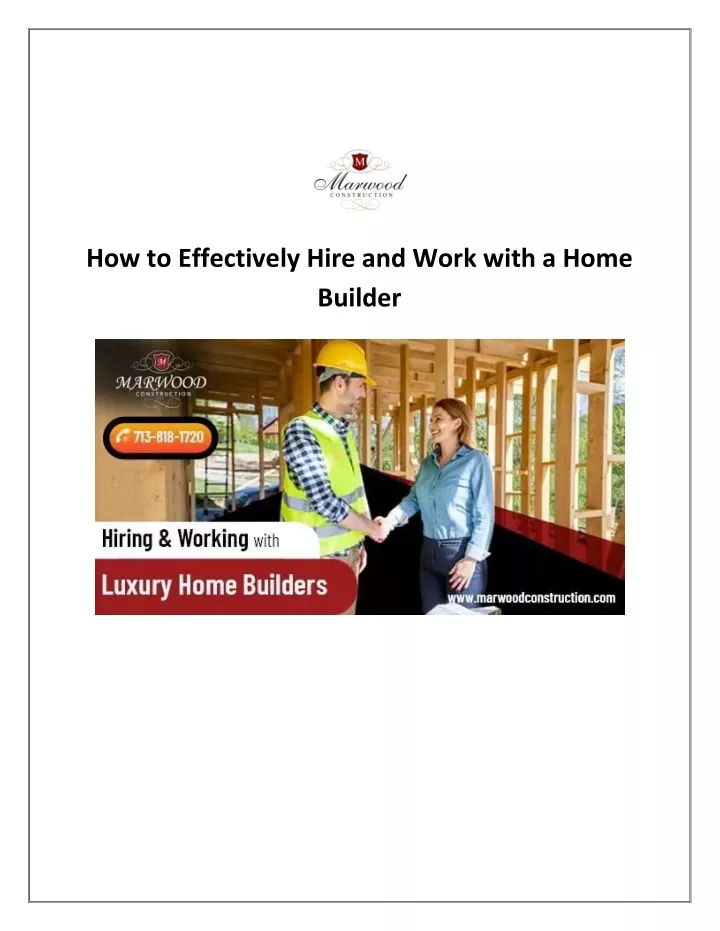 how to effectively hire and work with a home