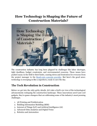 How Technology is Shaping the Future of Construction Materials_